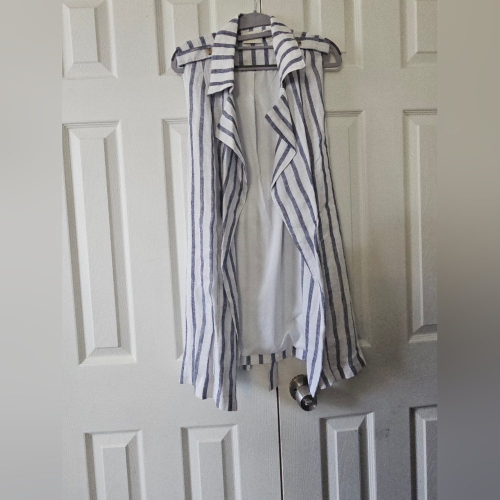Chico's Blue and White Striped Top
